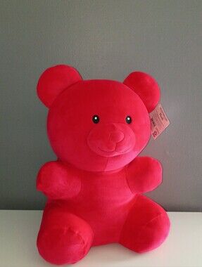 Solid Red Gummy Bear Plush Christmas Valentine Stuffed Animal